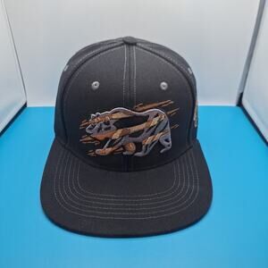 California Republic Cali Bear Hat Snap Back Embroidered Gray Black Cotton